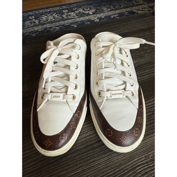 Louis Vuitton Monogram Stellar Open Back 20th Anniversary Sneakers Sz. 38